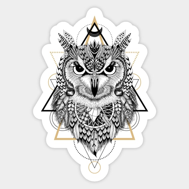 Totem mandala Owl in boho style Sticker by fears